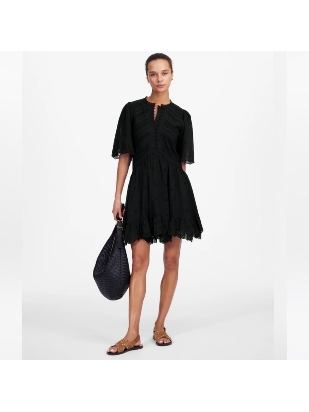 Madewell Dress 12 Eyelet Black